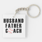 Echtgenoot Vader Coach Honkbal Vader Citaat Sleutelhanger (Achterkant)