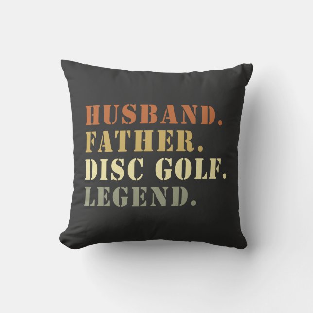 Echtgenoot Vader Disc Golf Legend Frisbee Lover Kussen (Voorkant)
