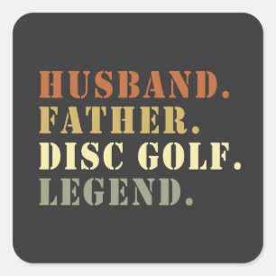 Echtgenoot Vader Disc Golf Legend Frisbee Lover Vierkante Sticker