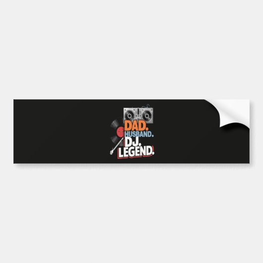 Echtgenoot Vader DJ Legende Bumpersticker (Voorkant)