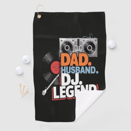 Echtgenoot Vader DJ Legende Golfhanddoek (Insitu)