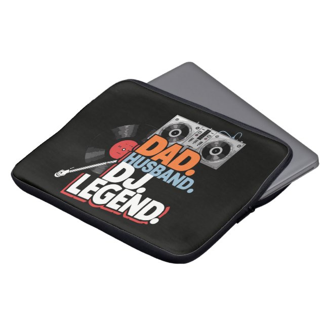 Echtgenoot Vader DJ Legende Laptop Sleeve (Voorkant top)