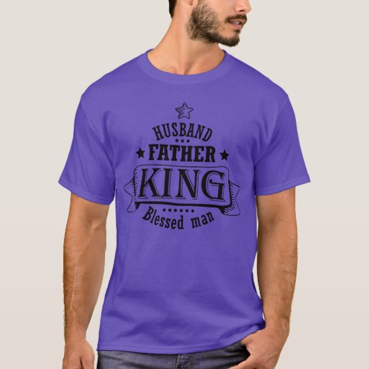 Echtgenoot Vader en Koning Gezegend Man T-shirt (Voorkant)