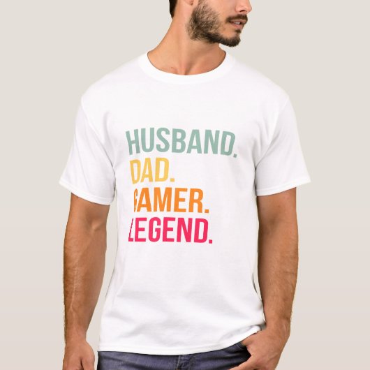 Echtgenoot Vader Gamer Legende T-shirt (Voorkant)