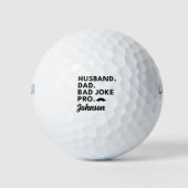 echtgenoot vader grap grappige vaders dag cadeau v golfballen (Voorkant)