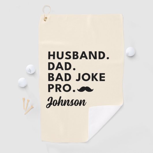 echtgenoot vader grap grappige vaders dag cadeau v golfhanddoek (Insitu)