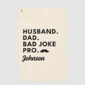 echtgenoot vader grap grappige vaders dag cadeau v golfhanddoek (Voorkant)