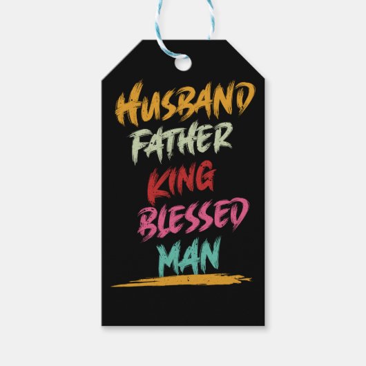 Echtgenoot, Vader, Koning, Gezegend Man | VADERDAG Cadeaulabel (Voorkant)