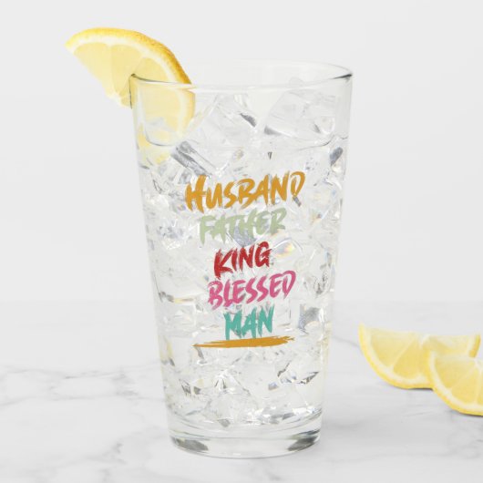 Echtgenoot, Vader, Koning, Gezegend Man | VADERDAG Glas (Voorkant ijs)