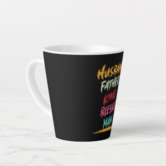 Echtgenoot, Vader, Koning, Gezegend Man | VADERDAG Latte Mok (Linkerhoek)