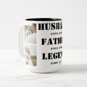 Echtgenoot Vader Legend|3 Foto's|Vaderdag Mok (Voorkant links)