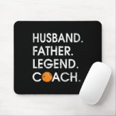 Echtgenoot Vader Legend Coach Leuk basketbal Gift Muismat (Met muis)