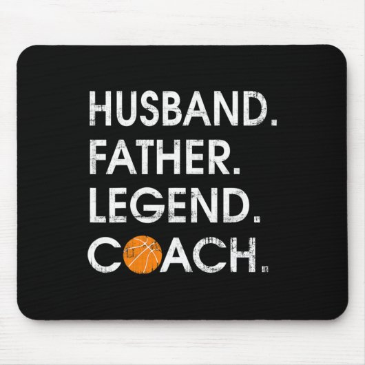 Echtgenoot Vader Legend Coach Leuk basketbal Gift Muismat (Voorkant)