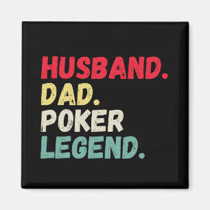 Echtgenoot vader poker legende vintage retro kaart magneet