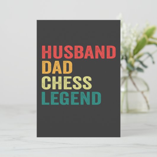 Echtgenoot Vader Schaak Legende Grappige Vaderdag  Kaart (Staand voorkant)