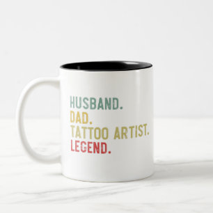Echtgenoot Vader Tatoeage Kunstenaar Legende Heren Tweekleurige Koffiemok