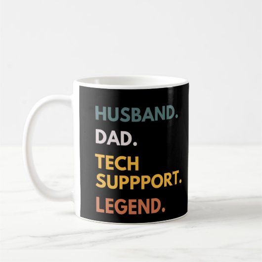 Echtgenoot Vader Tech Support Legende Grappige Pap Koffiemok (Links)