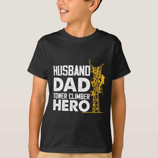 Echtgenoot Vader Torenklimmer Held Verticale Cellt T-shirt (Voorkant)
