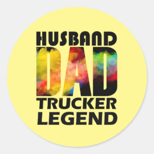 echtgenoot vader trucker legende voor vader ronde sticker