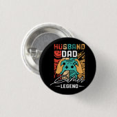 Echtgenoot Vader Videogame Legende Ronde Button 3,2 Cm (Voorkant /achterkant)
