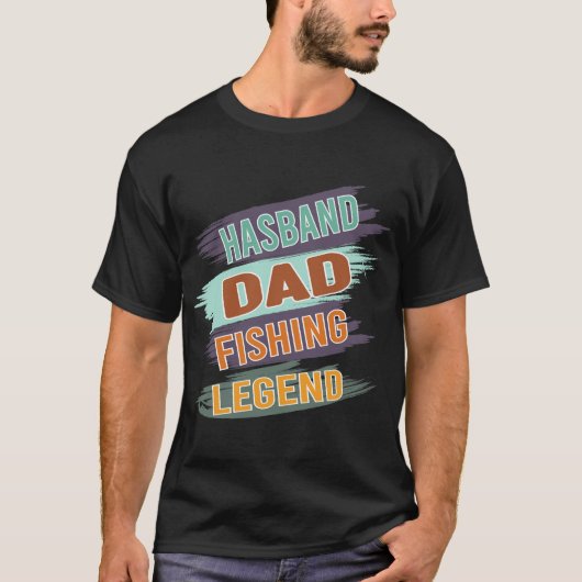 Echtgenoot Vader Vislegend – Grappige Visser Vader T-shirt (Voorkant)