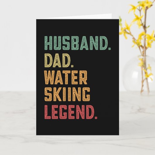 Echtgenoot Vader Waterskiën Legende ski Kaart (Gele Bloem)