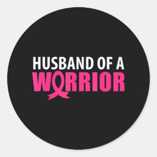Echtgenoot van A Warrior Pink Ribbon borstkanker Ronde Sticker