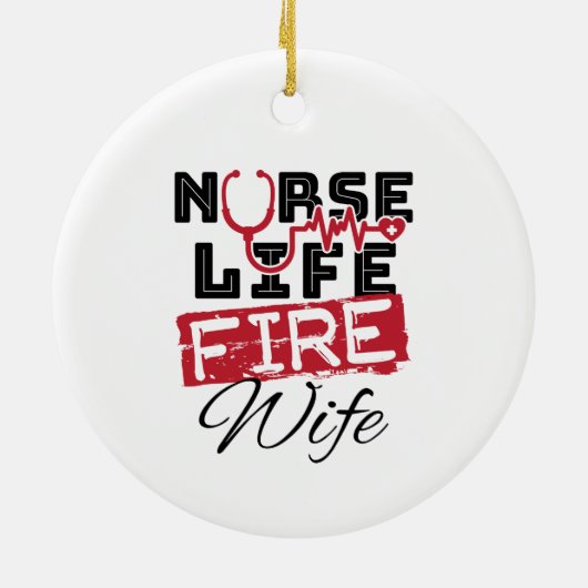 Echtgenoot van brandweervrouw in het verpleeghuis keramisch ornament (Achterkant)