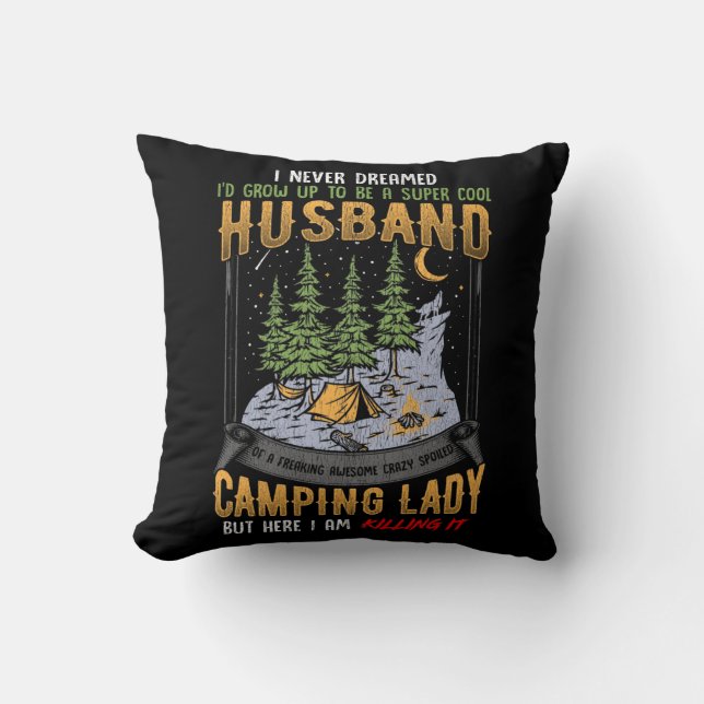 Echtgenoot van een Camping Lady Wife Dad Camper Kussen (Voorkant)