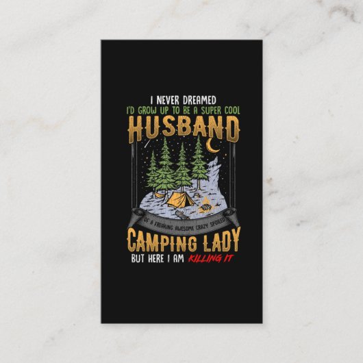 Echtgenoot van een Camping Lady Wife Dad Camper Visitekaartje (Voorkant)
