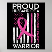 Echtgenoot van een Strijder Borstkanker Support Sq Poster (Voorkant)