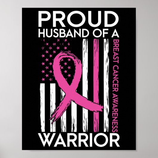 Echtgenoot van een Strijder Borstkanker Support Sq Poster (Voorkant)