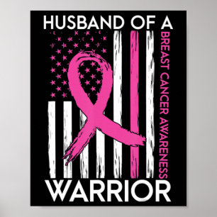 Echtgenoot van een Warrior Breast Cancer Awareness Poster