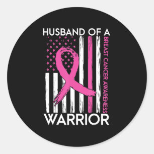 Echtgenoot van een Warrior Breast Cancer Awareness Ronde Sticker