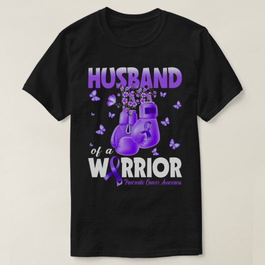 Echtgenoot van een Warrior Pancreatic Cancer Aware T-shirt (Design voorkant)