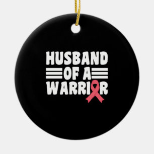 Echtgenoot van het Warrior Breast Cancer Awareness Keramisch Ornament