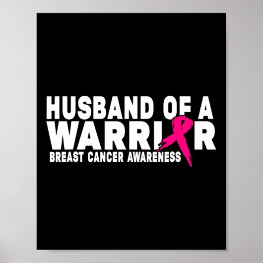 Echtgenoot van het Warrior Breast Cancer Awareness Poster (Voorkant)