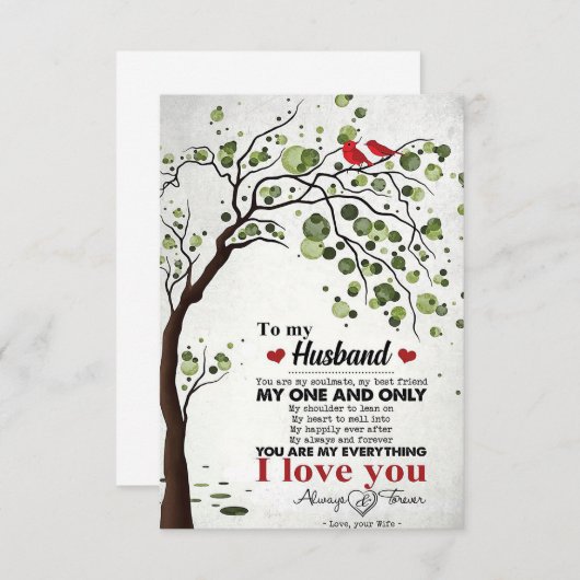 Echtgenoot van mijn man, mijn enige... bedankkaart (Voorkant / Achterkant)