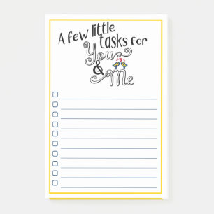 Echtgenoot van paren en vrouwenrechten om lijst ui post-it® notes