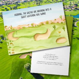Echtgenoot, Verjaardag Woestijn Golfbaan Aquarel Kaart