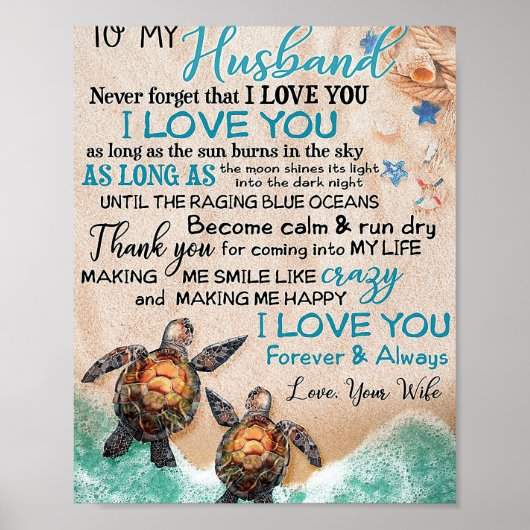 Echtgenoot Voor Mijn Echtgenoot Schildpad Poster (Voorkant)