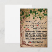 Echtgenoot voor mijn man... ik hou meer van je RSVP kaartje (Voorkant / Achterkant)