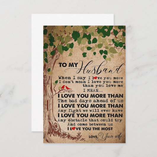 Echtgenoot voor mijn man... ik hou meer van je RSVP kaartje (Voorkant / Achterkant)