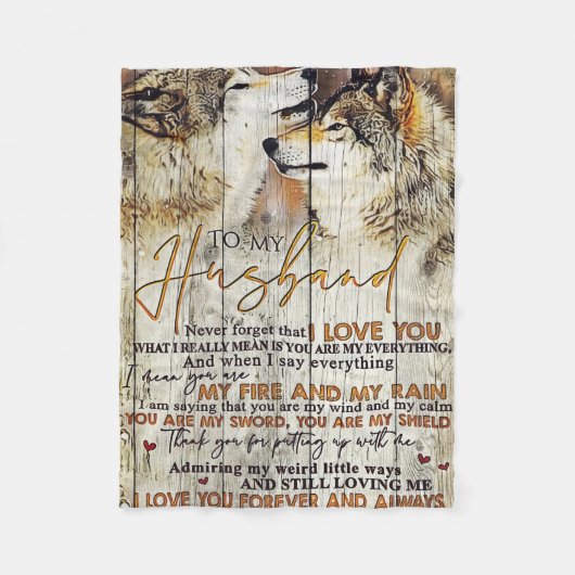 Echtgenoot voor mijn man... ik hou van jou fleece deken (Voorkant)