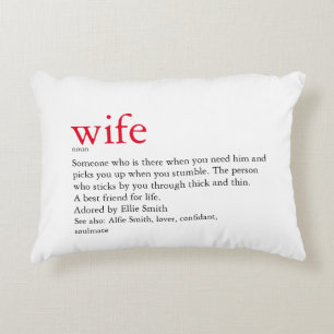 Echtgenoot Vrouw Definitie Bruiloft / Jubileum Accent Kussen