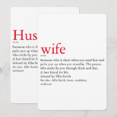 Echtgenoot Vrouw Definitie Bruiloft / Jubileum Kaart (Voorkant / Achterkant)