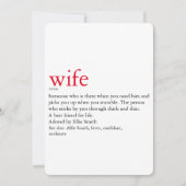 Echtgenoot Vrouw Definitie Bruiloft / Jubileum Kaart (Voorkant)