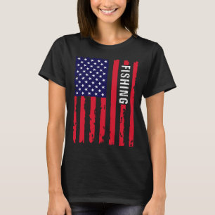 Echtgenoot Vrouw patriottisch vissen US vlag T-shirt