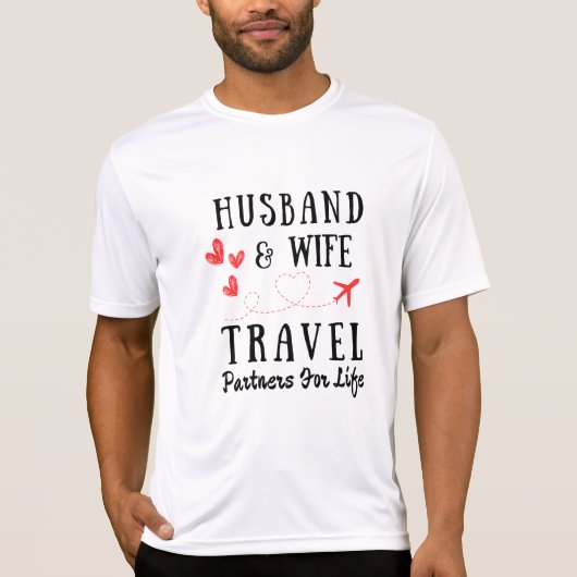 Echtgenoot & Vrouw Reizen, Voor Vakantie & Jubileu T-shirt (Voorkant)