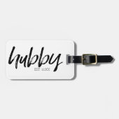 Echtgenoot - Whimsical Zwarte Calligrafie voor de  Bagagelabel (Voorkant horizontaal)